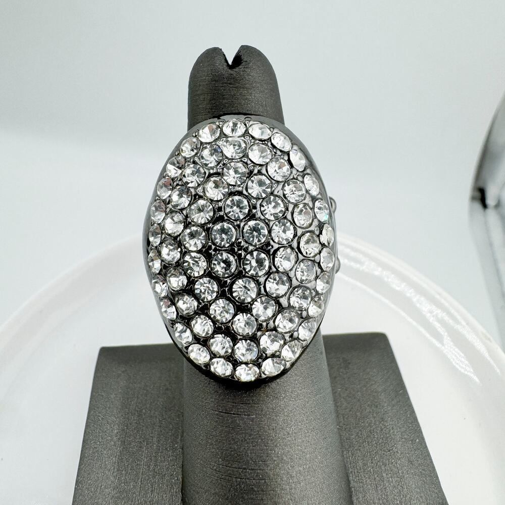 Vintage Chunky Rhinestone Statement Ring Glamorou… - image 2